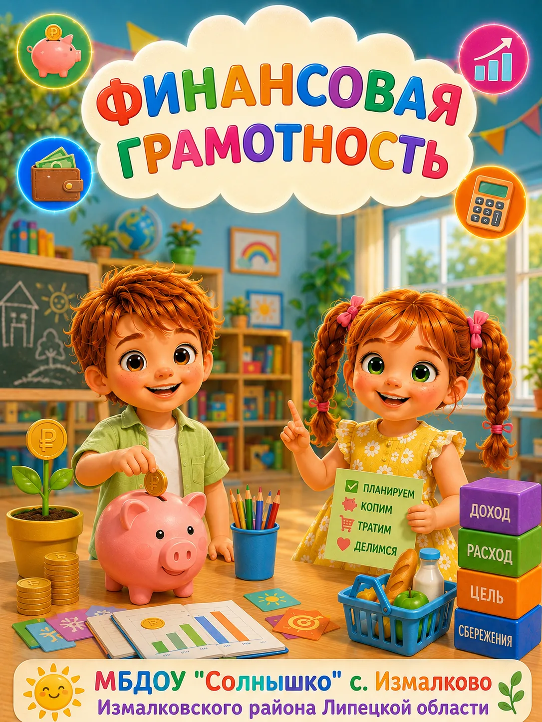☀Сегодня в подготовительной группе "Ромашка🌼" прошло занятие по финансовой💰 грамотнос...