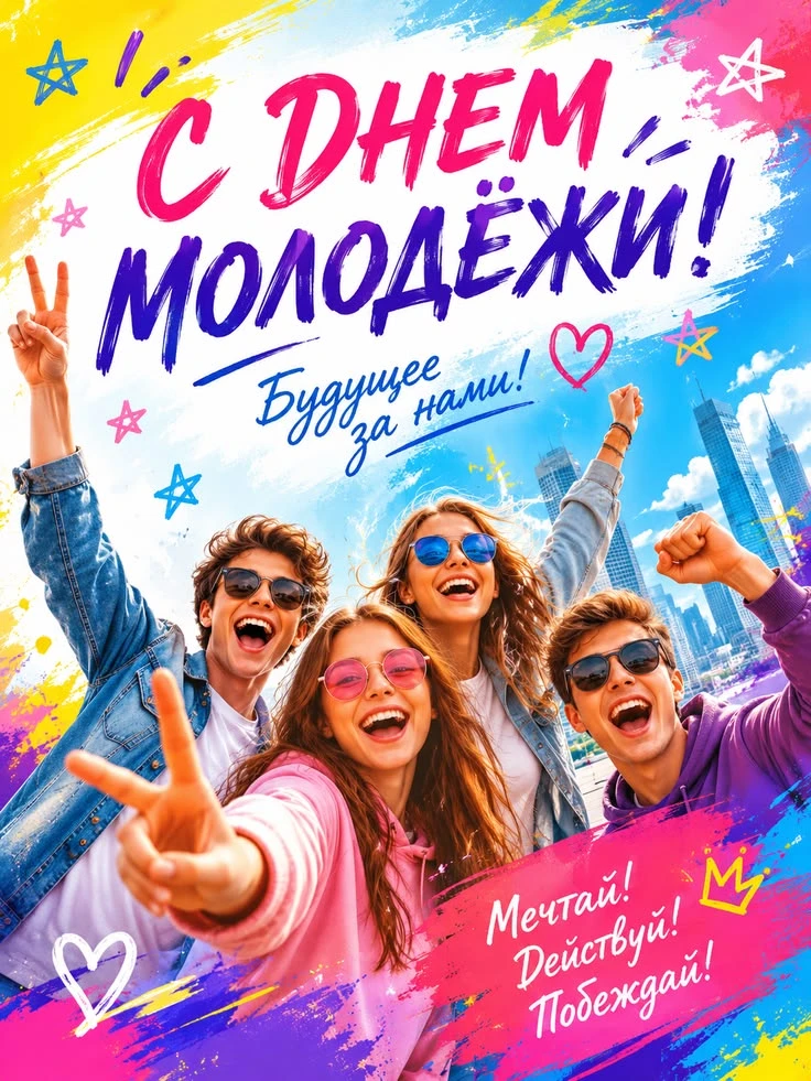 💫 С Днём молодёжи! Вы — наше будущее и наша гордость!

Сегодня, 27 июня, в России отмечают День мол