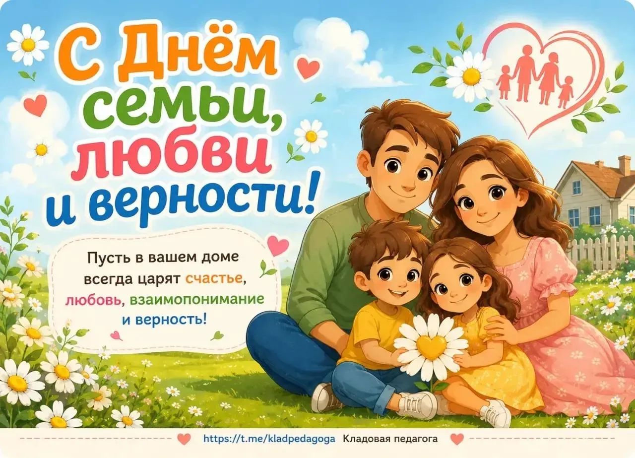 Сегодня, 8 июля, в России отмечают День семьи, любви и верности — один из самых тёплых праздников!
В