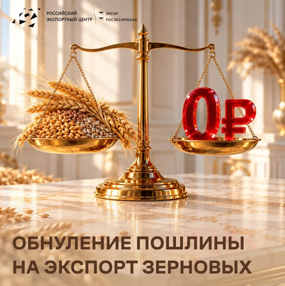 ⚡Пошлины на экспорт зерна обнулены до конца 2026 года