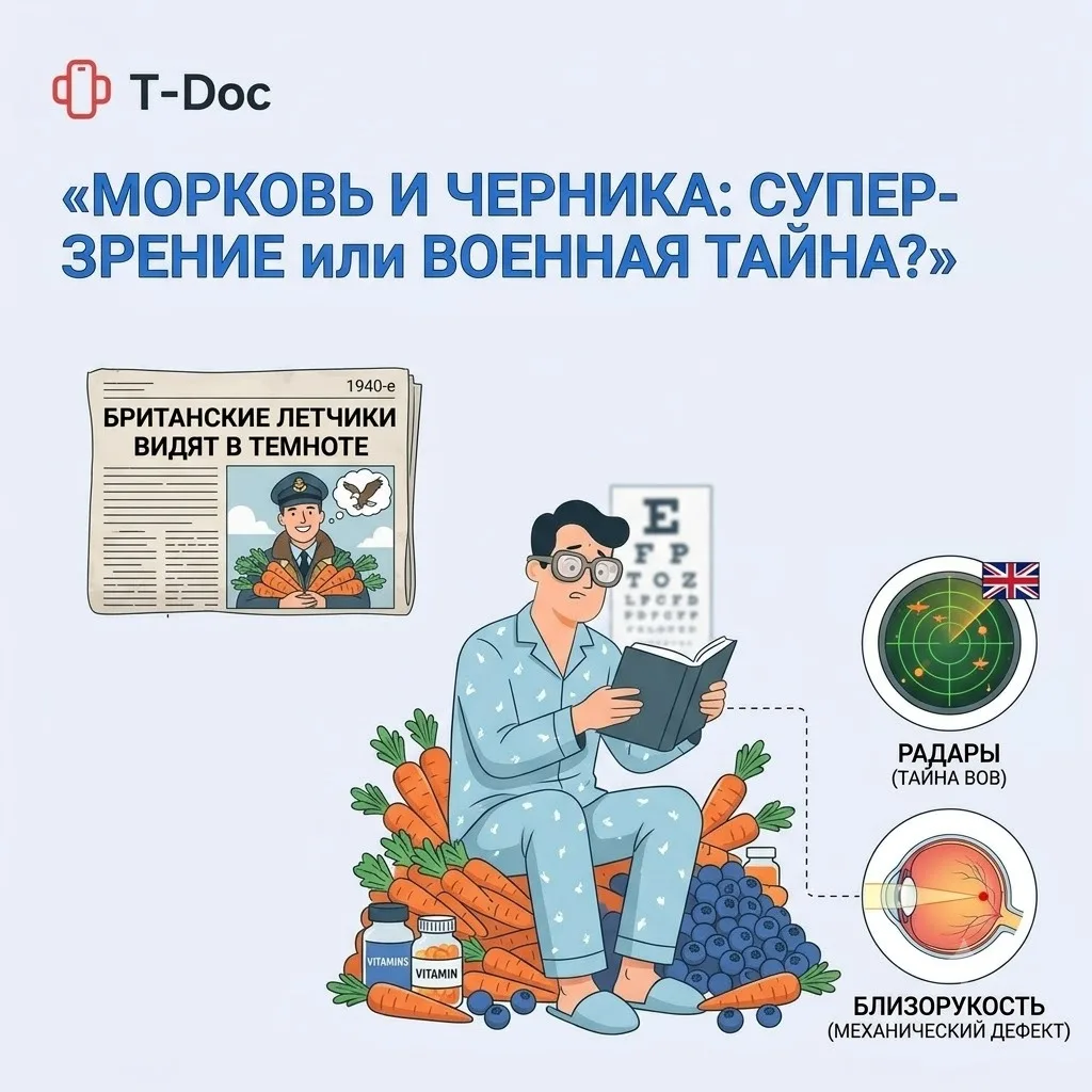 Черника и тонны моркови

С детства нам твердили: ешь больше моркови и черники, чтобы зрение было как