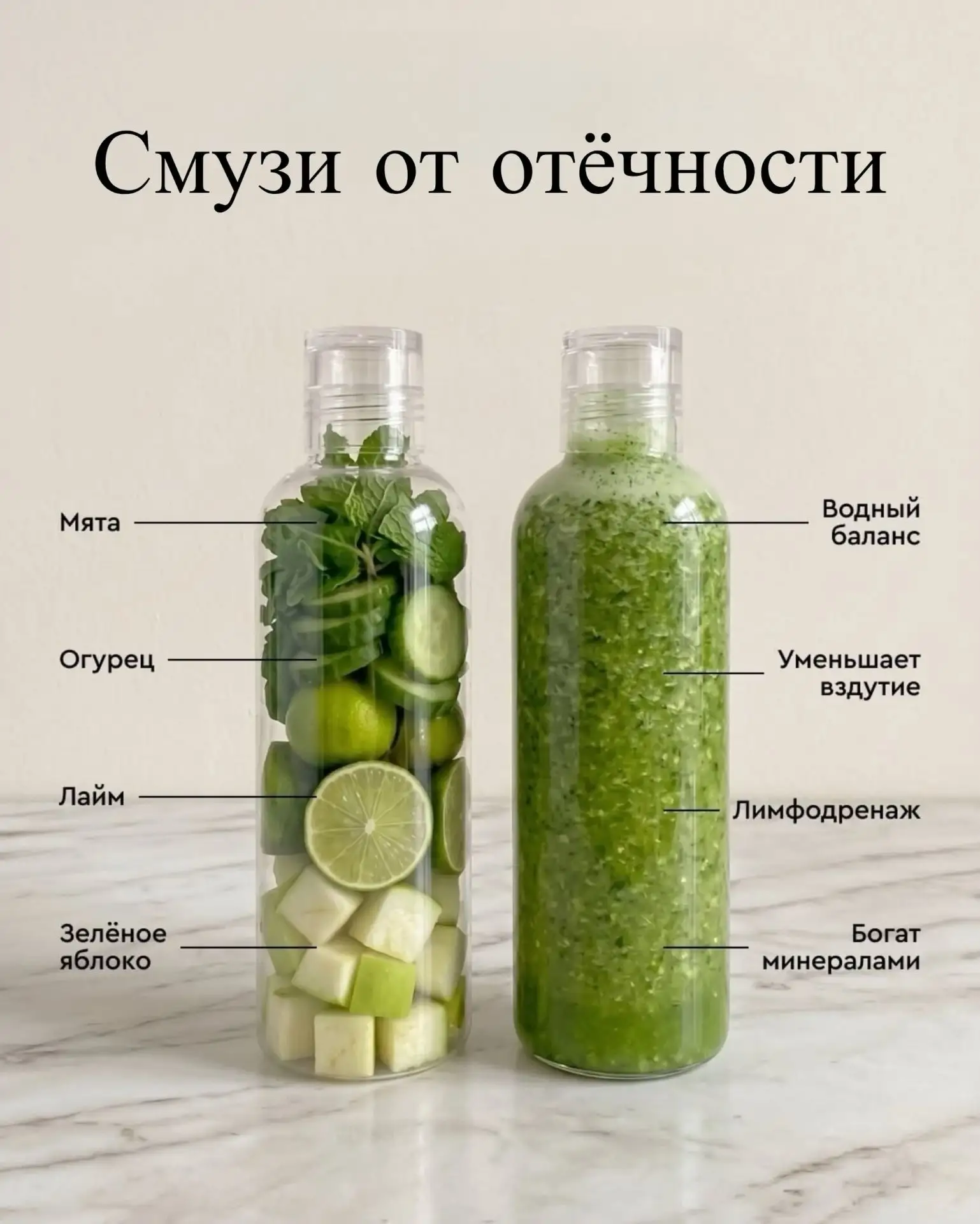 ДЕТОКС-ЗАРЯД: СМУЗИ ПРОТИВ ОТЁЧНОСТИ 🌿