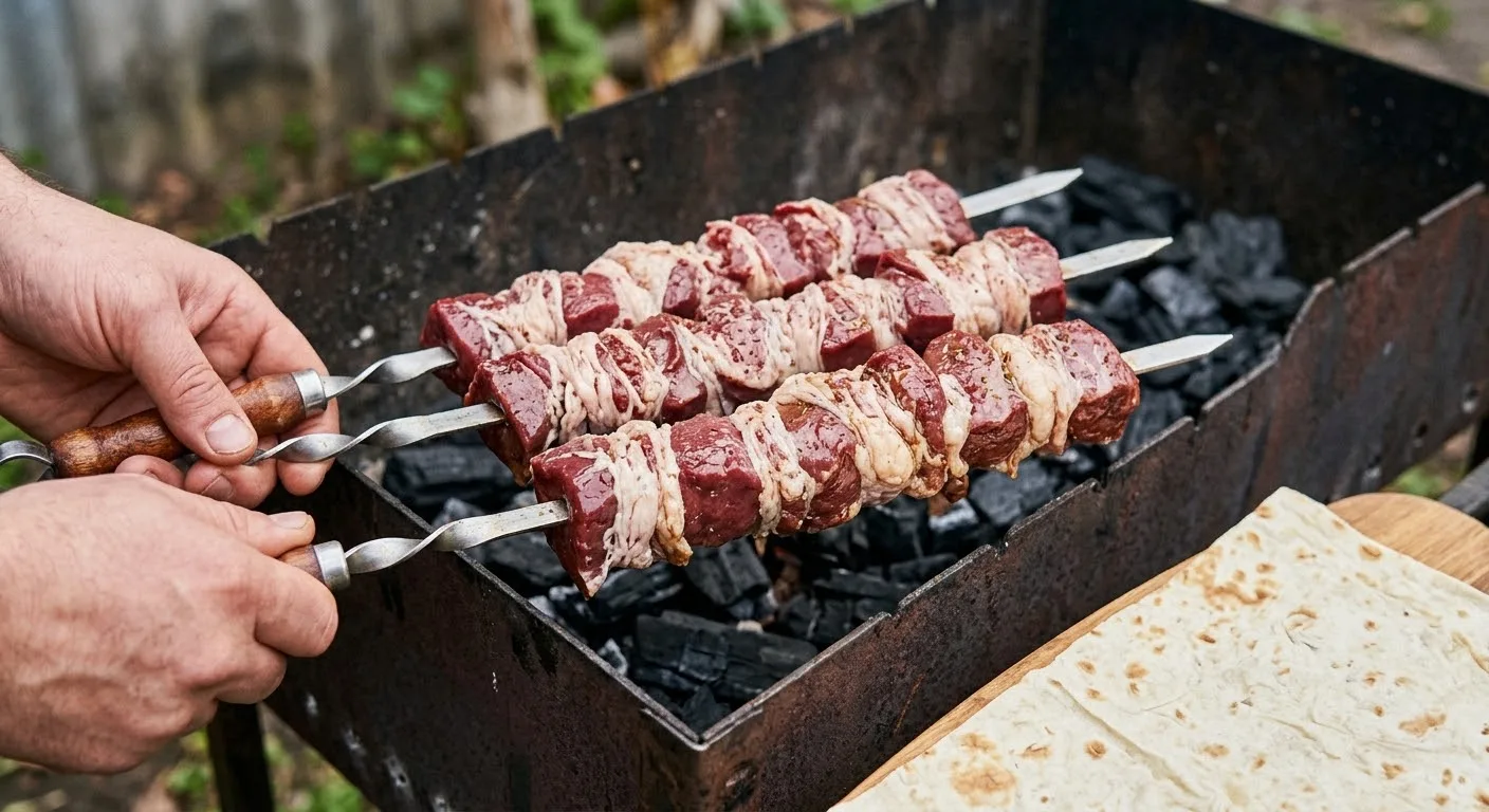 🥩 Сочная печень в жировой сетке на мангале: секрет идеального шашлыка