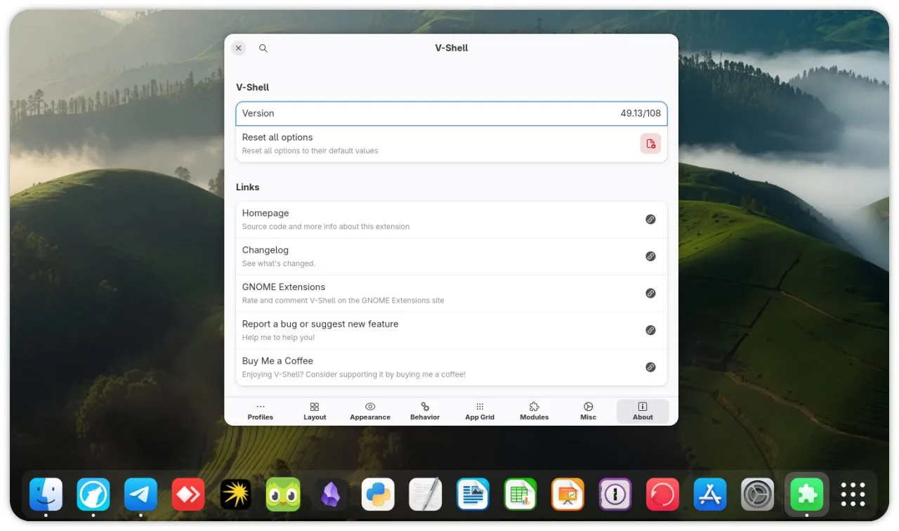 V-Shell — максимальная кастомизация интерфейса GNOME