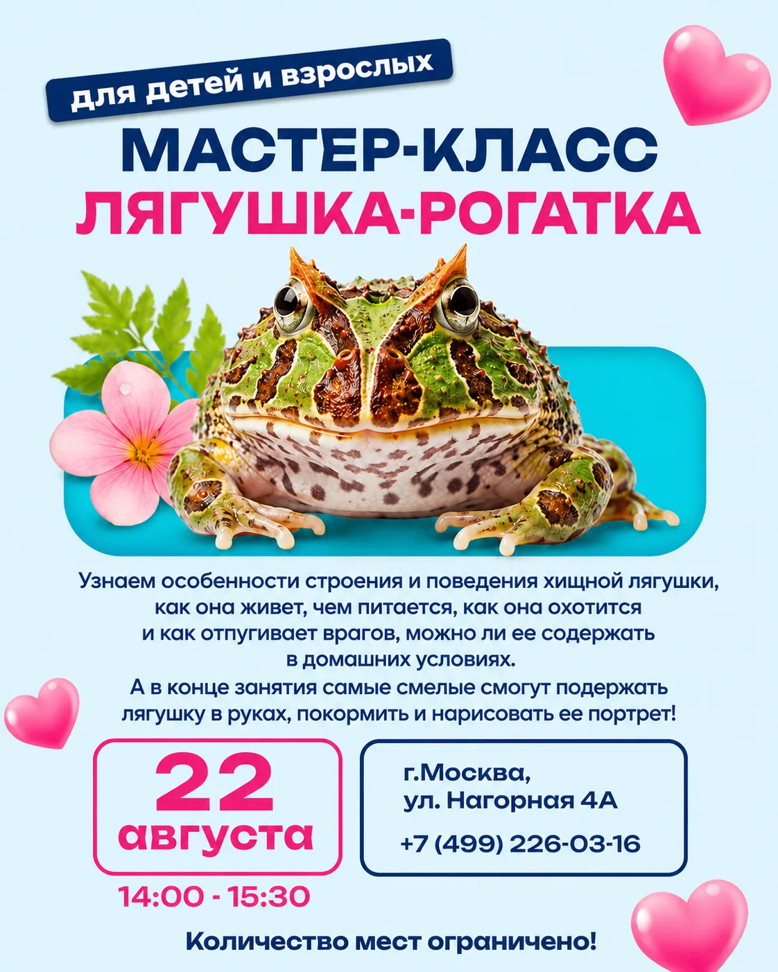 Друзья! Приглашаем на занятие с биологом Анной Ремизовой!