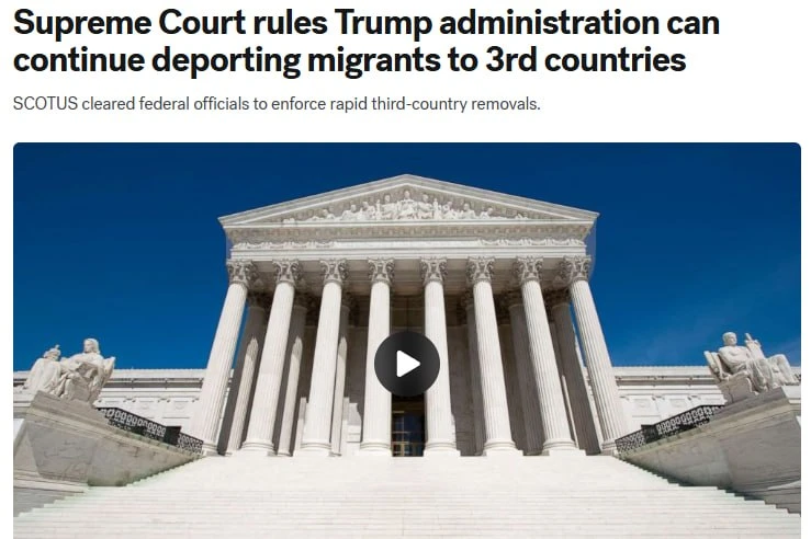 Верховный суд США разрешил администрации Трампа возобновить ускоренные депортации мигра...