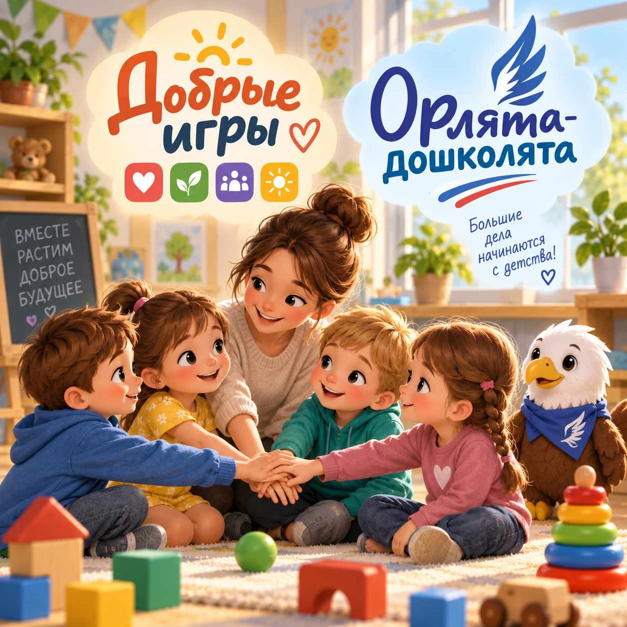 🎈 В детских садах стартовали два новых проекта — «Орлята-дошколята» и «Добрые игры»