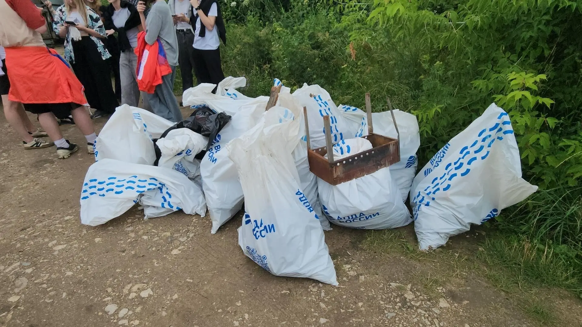 В деревне Дракино активисты и местные жители очистили береговую линию, где в Оку впадае...