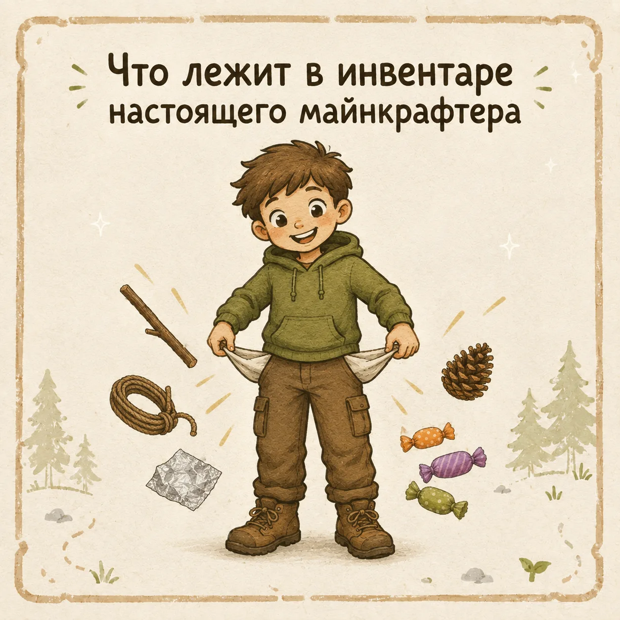 Как думаете, что можно найти в карманах наших майнкрафтеров?