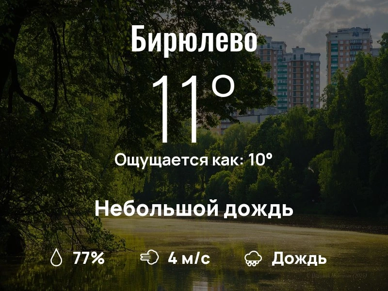 Какая погода сегодня в Бирюлево?