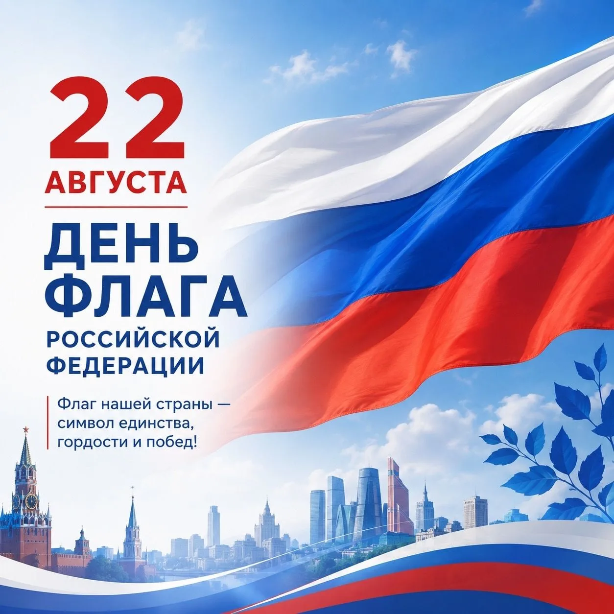 🇷🇺 22 августа - День Государственного флага Российской Федерации!