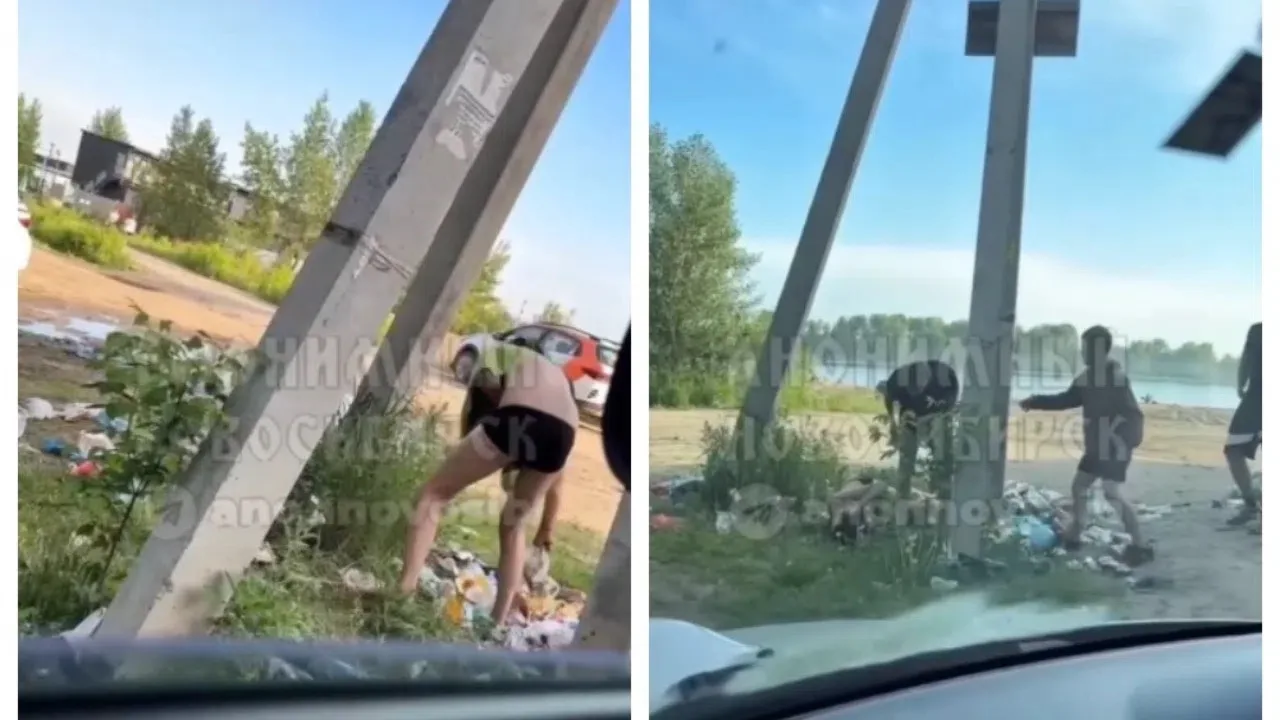 😡 Неадекват раскидал мусор на дороге к пляжу Новосибирска