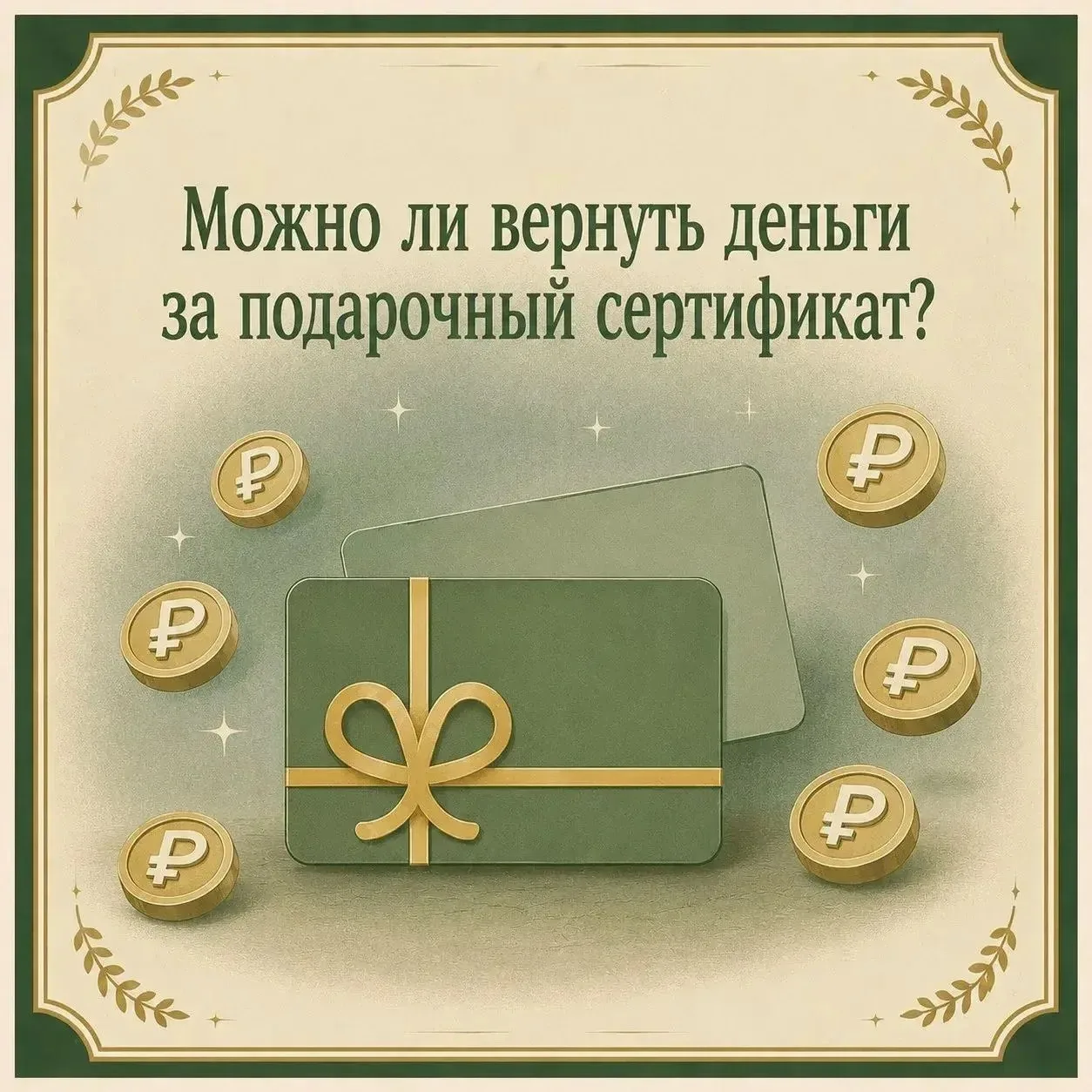 ❓ Подарочный сертификат: когда и как можно потребовать возврат средств?