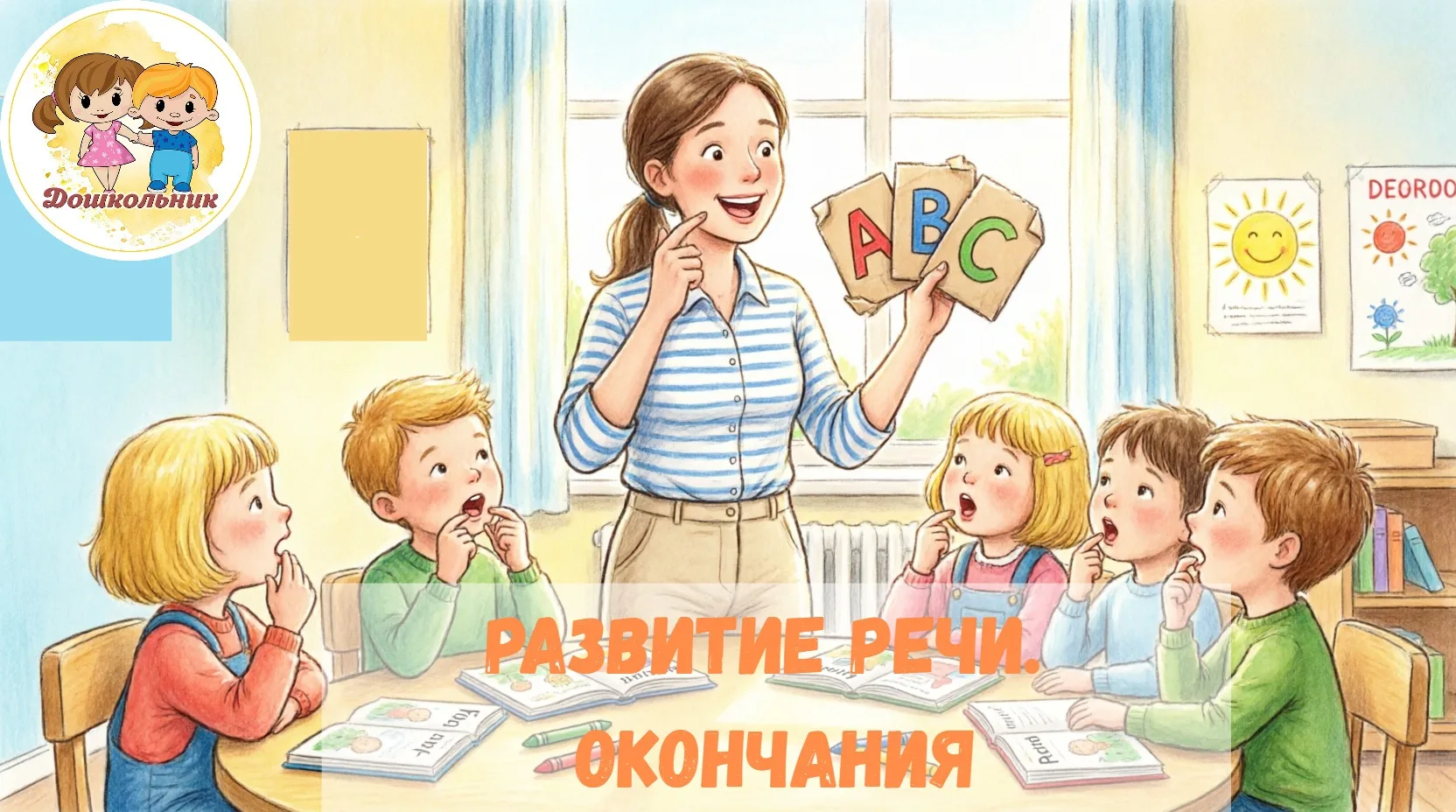 Развитие речи: окончания 👆👅👫