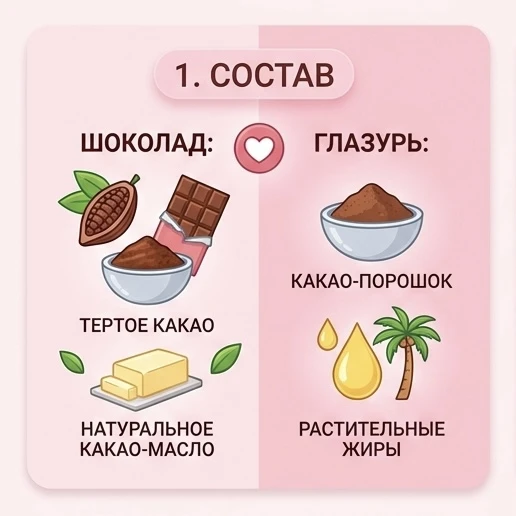 Разбираемся в разнице шоколада и глазури в новой шпаргалке 🎀