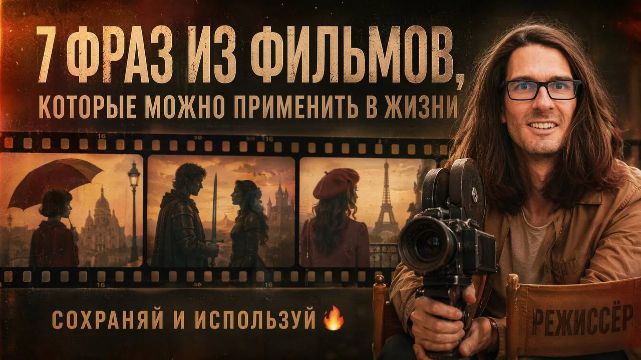 🎬 7 фраз из фильмов, которые можно применить в диалогах

Я собрал 7 фраз из французских фильмов, ко