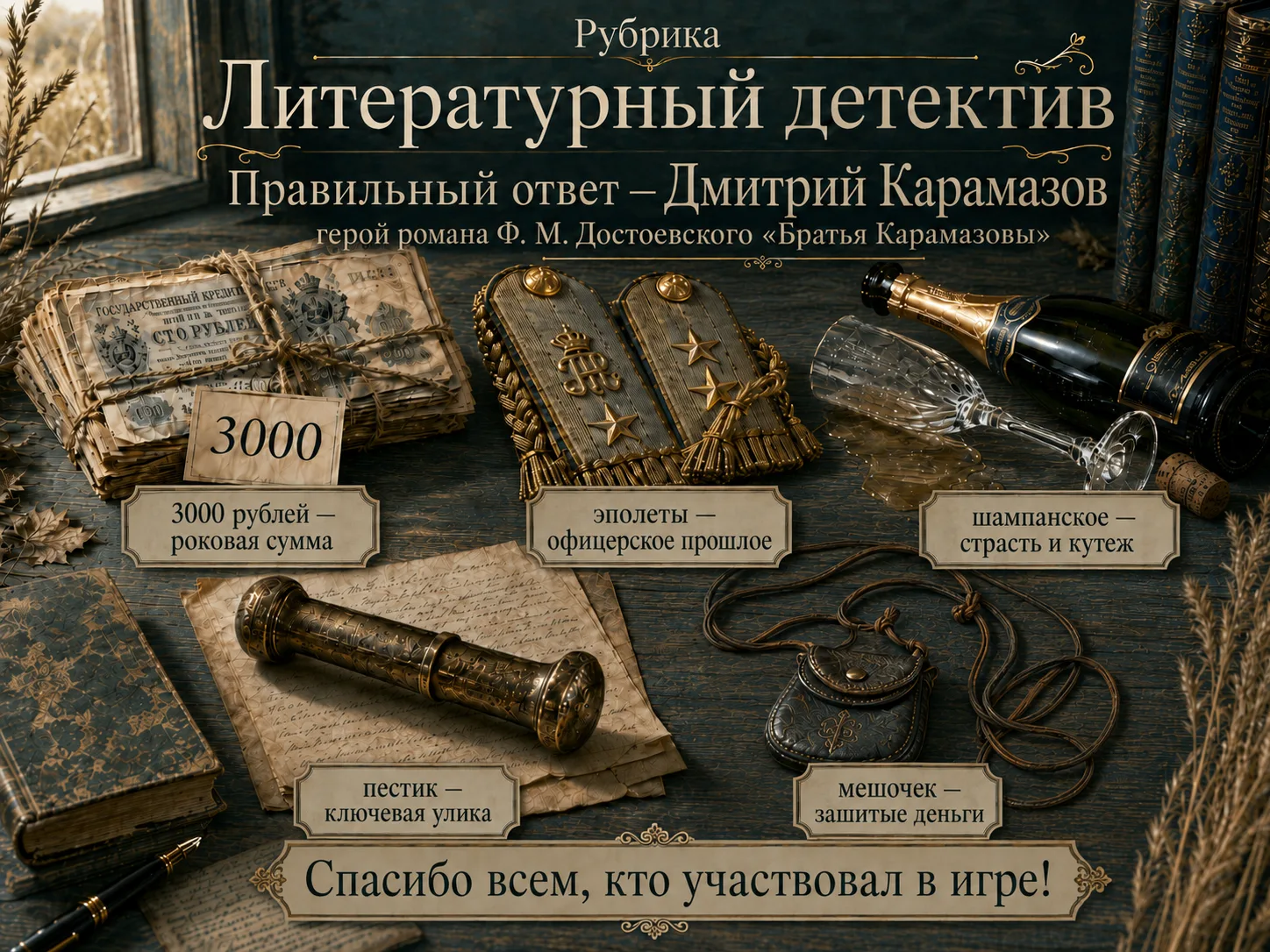 🕵‍♀ Литературный детектив: правильный ответ раскрыт!
