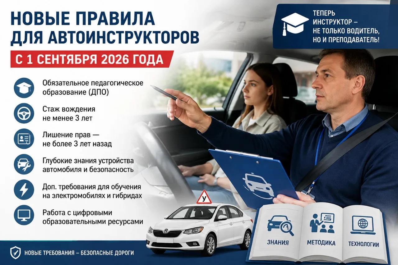 🚗 Автоинструкторов обяжут получать педагогическое образование