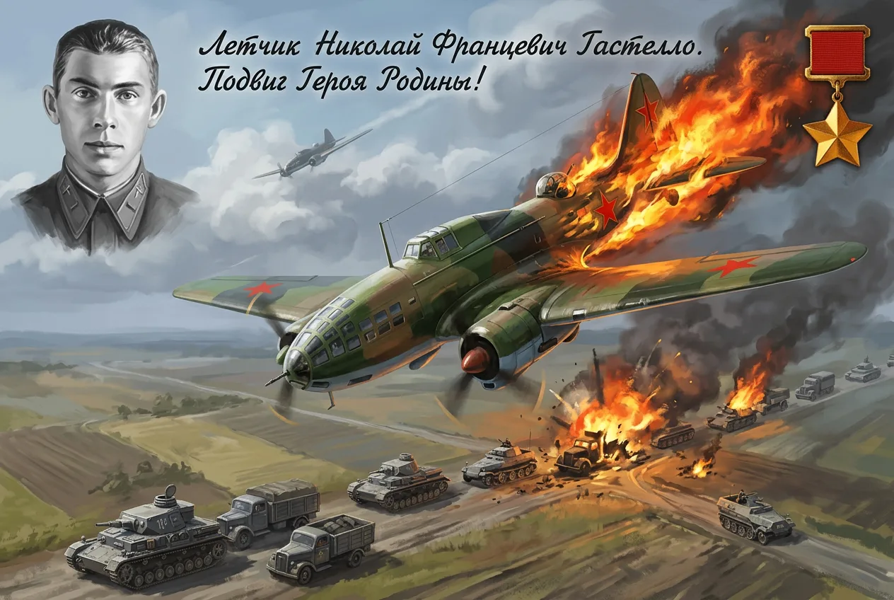 26 июля 1941 года капитану Николаю Гастелло присвоено звание Героя Советского Союза за ...
