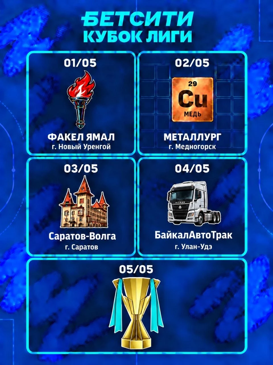 Ну что, готовы узнать состав групп первого этапа БЕТСИТИ Кубка лиги?🤫
