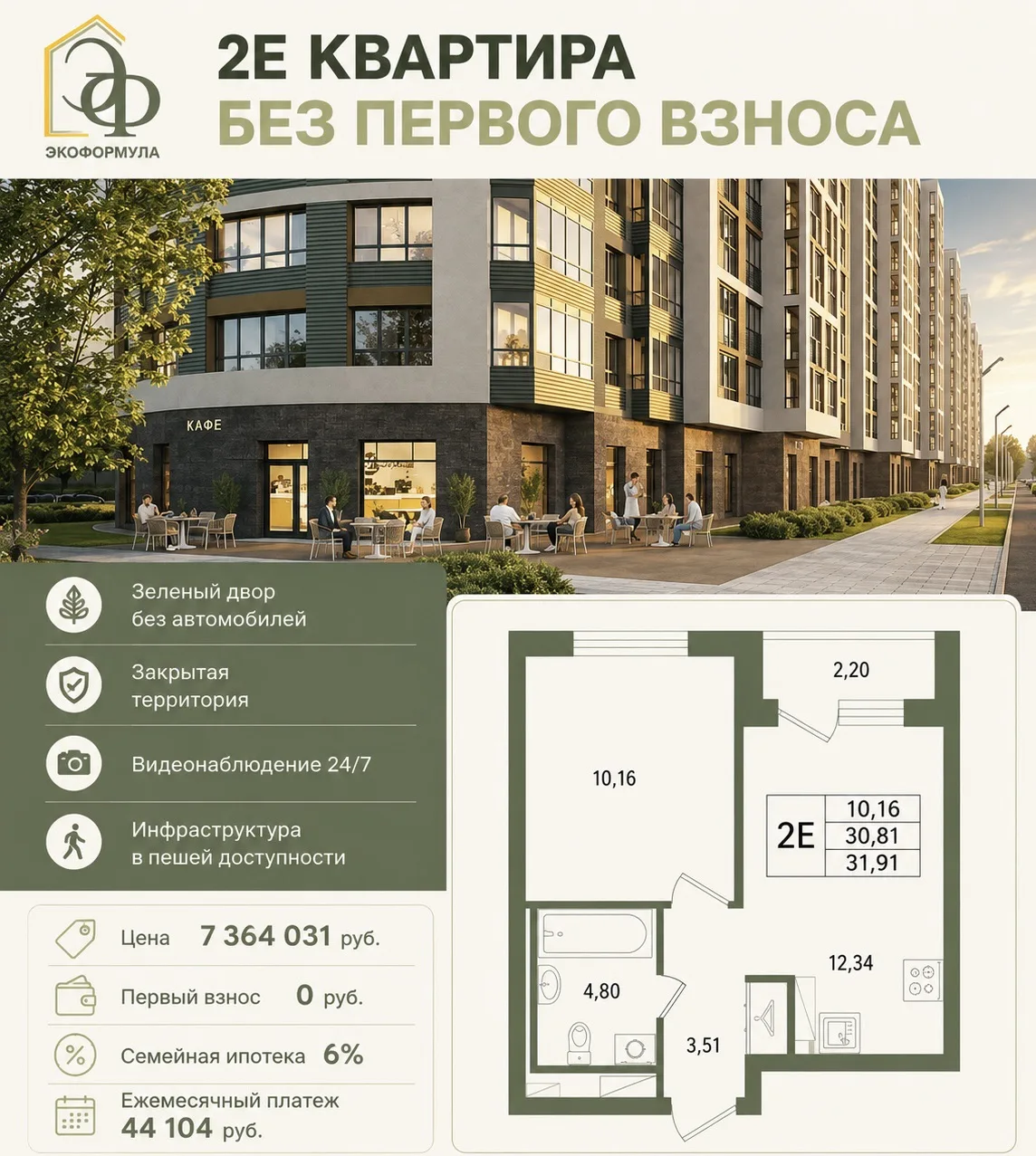 👨‍👩‍👧‍👦 Подборка квартир по семейной ипотеке БЕЗ первоначального взноса пока она вообще есть под