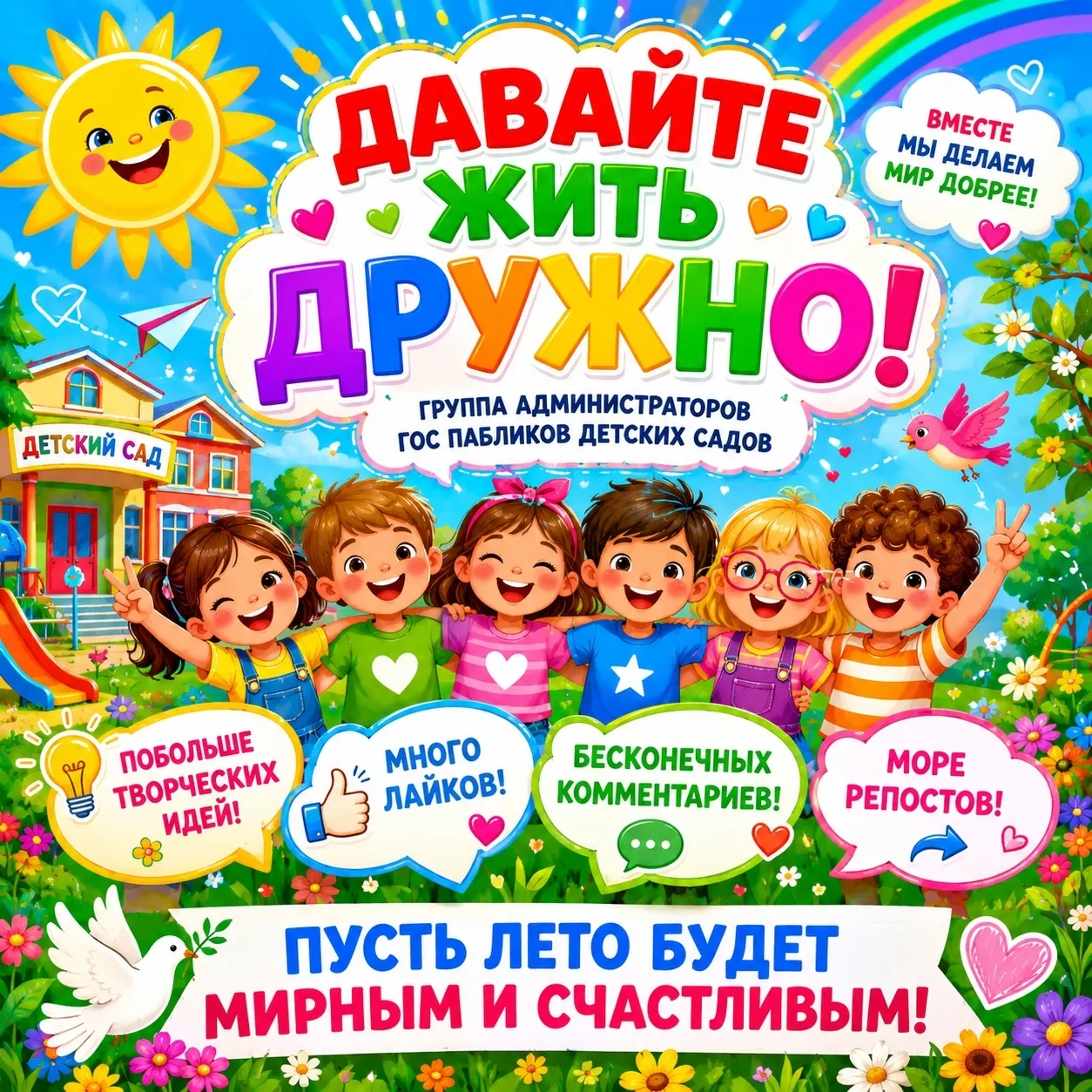 9 июня отмечается Международный день друзей.  Малыши из группы "Улыбка" пришли совсем недавно в детс