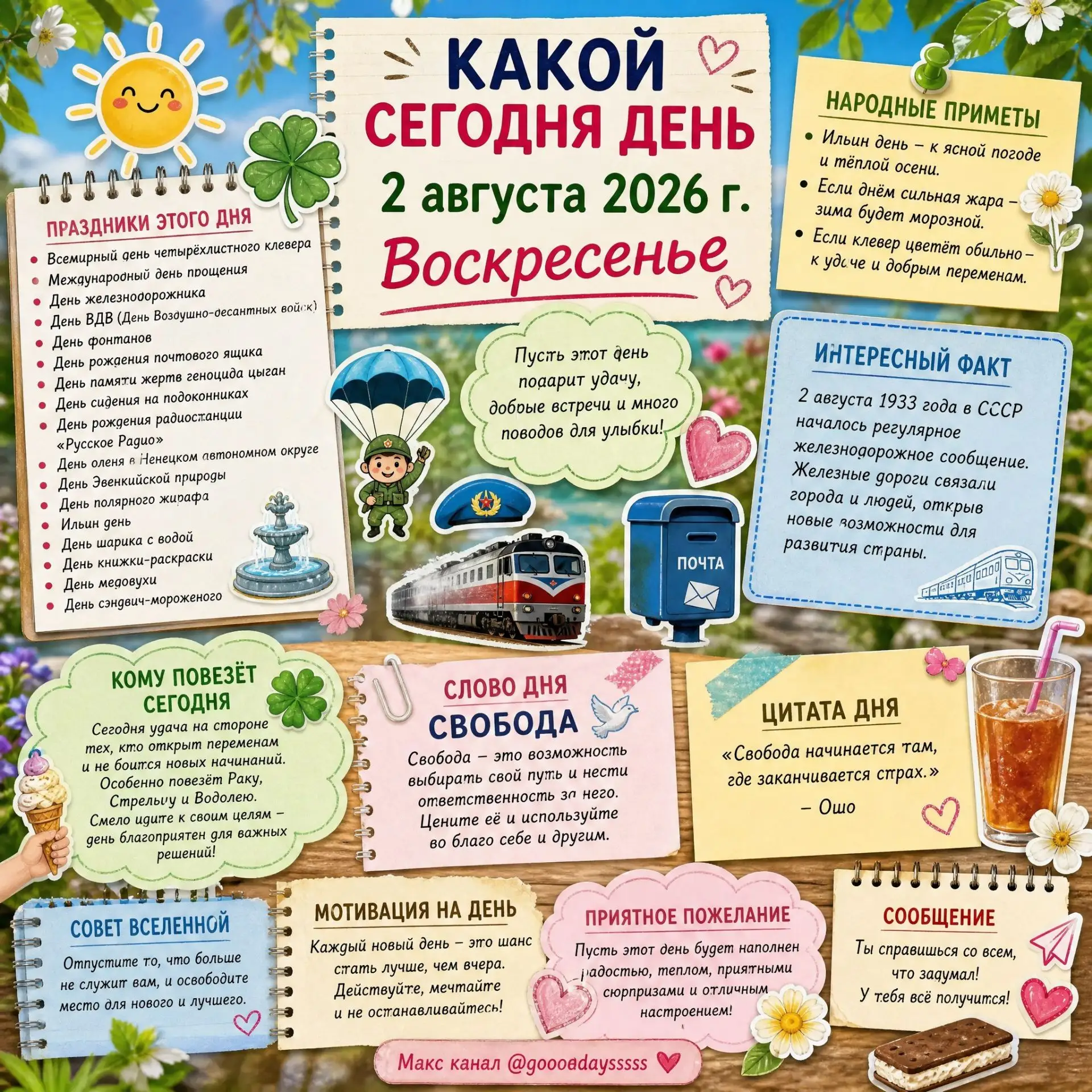 🗓️ Воскресенье, 2 августа 2026 года