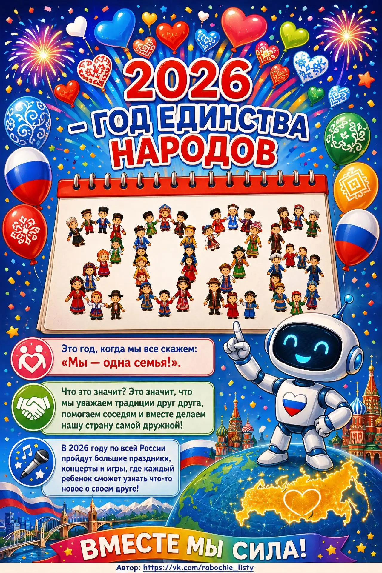 Плакаты "Год единства народов России"🇷🇺