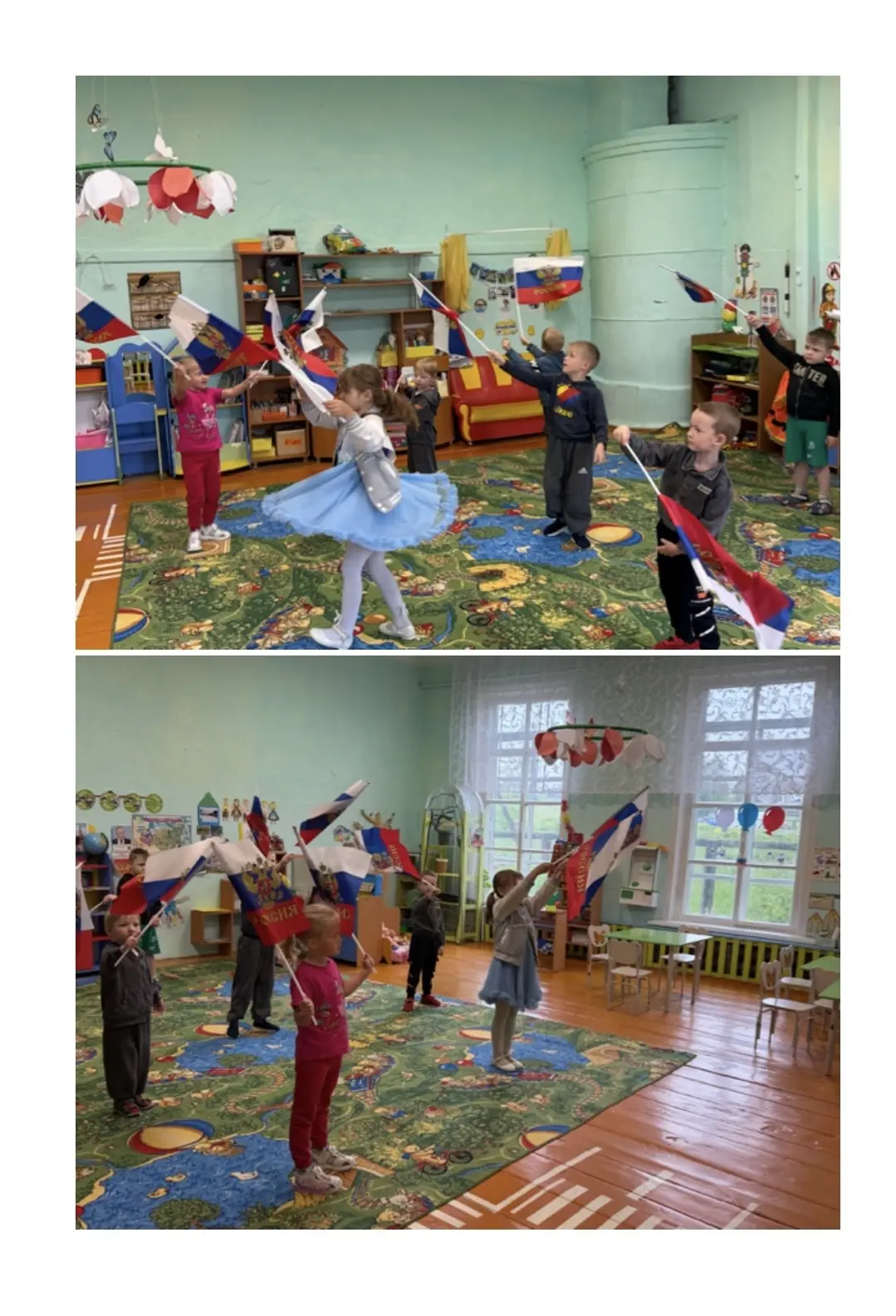 Сегодня в нашем детском саду праздновали День России. Дети слушали Гимн, играли и знакомились с симв