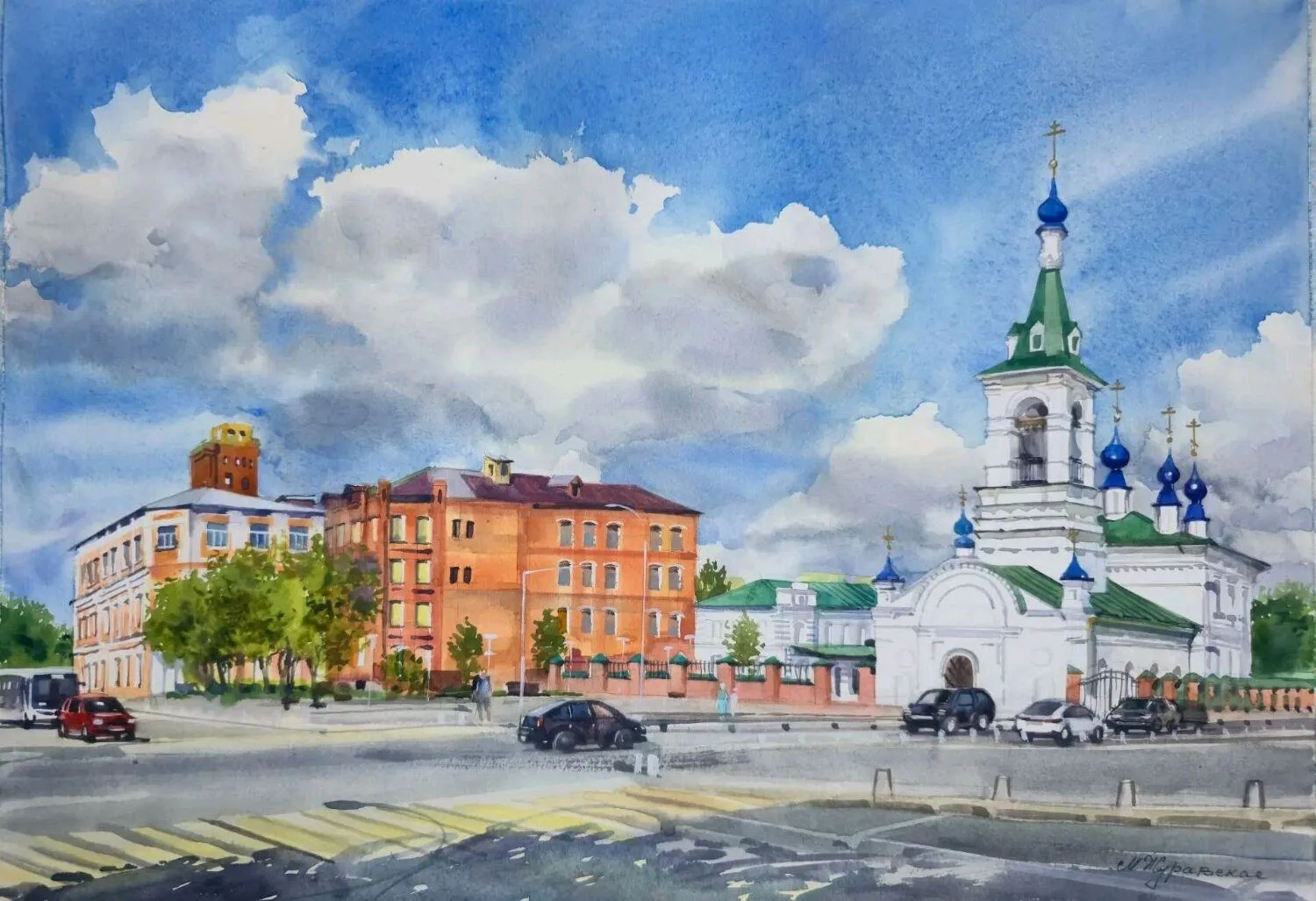 Акварель "Шуя летом!"
М. Журавская
 https://www.livemaster.ru/item/57225308-kartiny-i-panno-akvarel-
