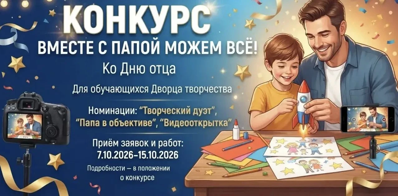 🎨🎥 «Вместе с папой можем всё!» — наш новый конкурс ко Дню отца!