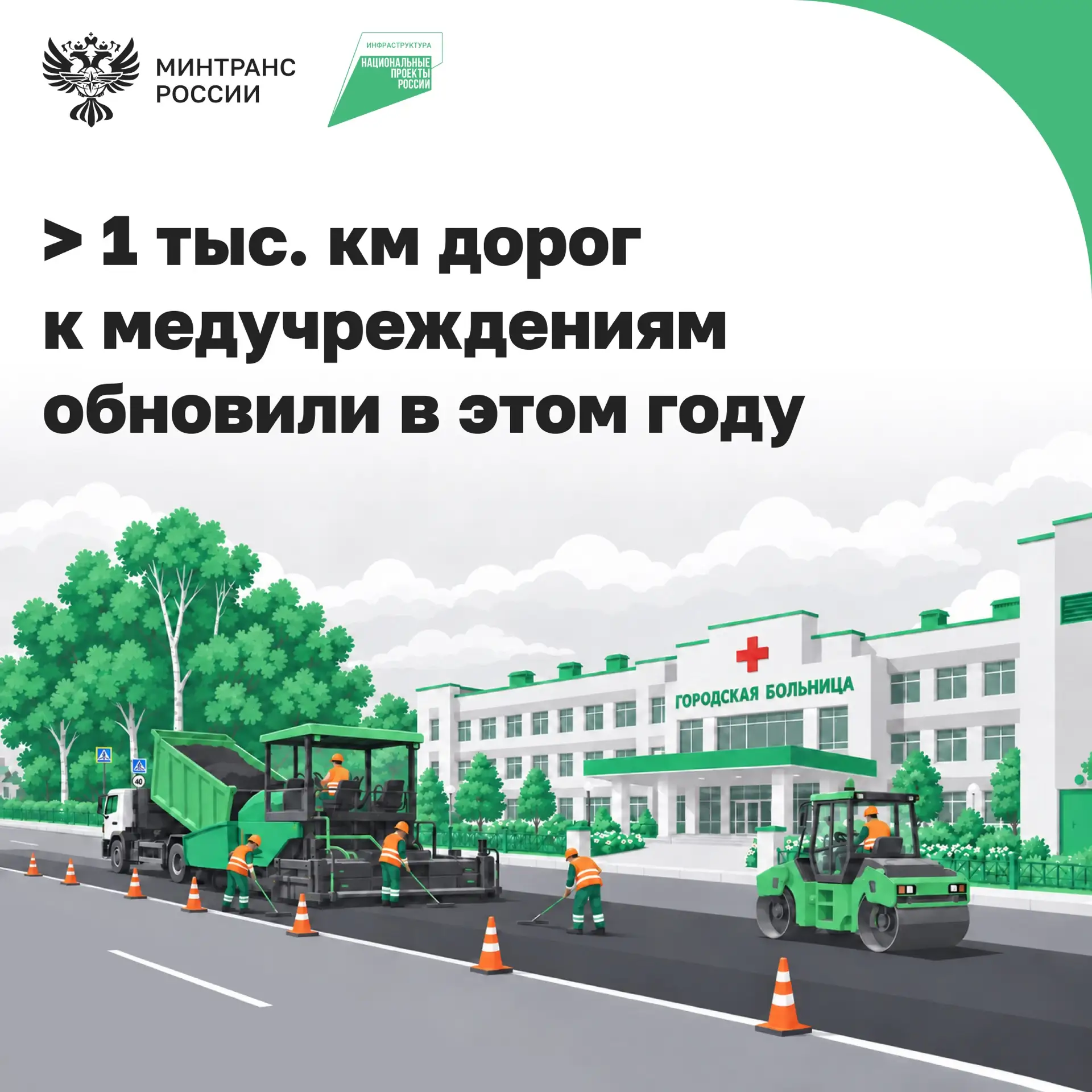 🛣По нацпроекту «Инфраструктура для жизни» обновляют региональные и местные дороги к ме...