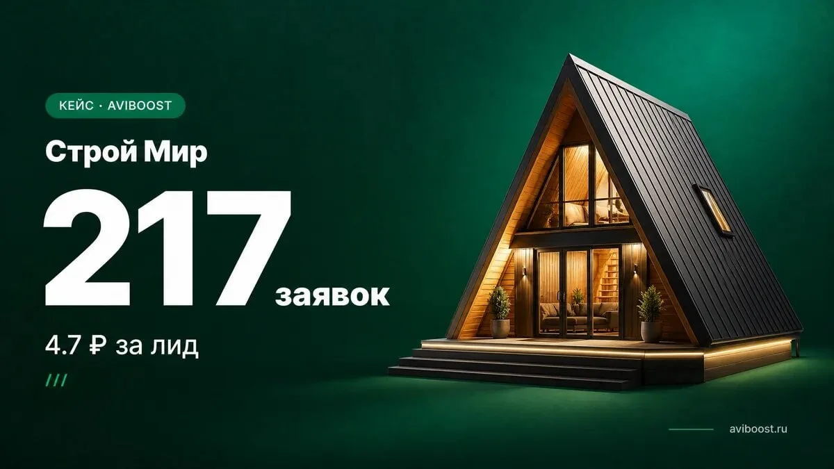 217 заявок за 5 дней. CPL - 4,7 ₽. В строительной нише с чеком от 1 млн.
