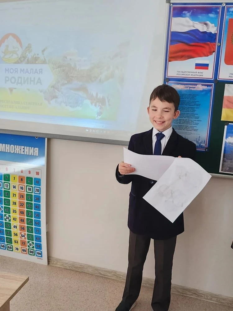 Сегодня в нашей школе прошел единый классный час "Моя малая Родина".