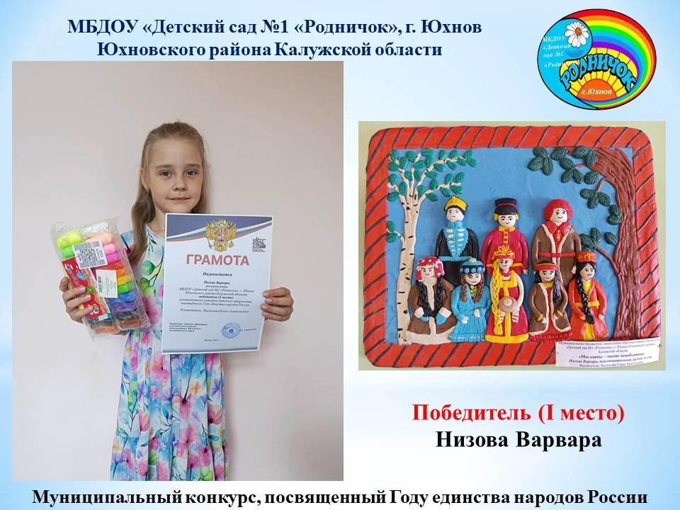 ИТОГИ МУНИЦИПАЛЬНОГО КОНКУРСА ДЕТСКОГО ТВОРЧЕСТВА, ПОСВЯЩЕННОГО ГОДУ ЕДИНСТВА НАРОДОВ Р...
