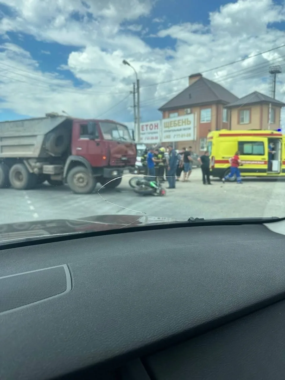 ДТП на улице Рождественского мотоцикла и Камаза
