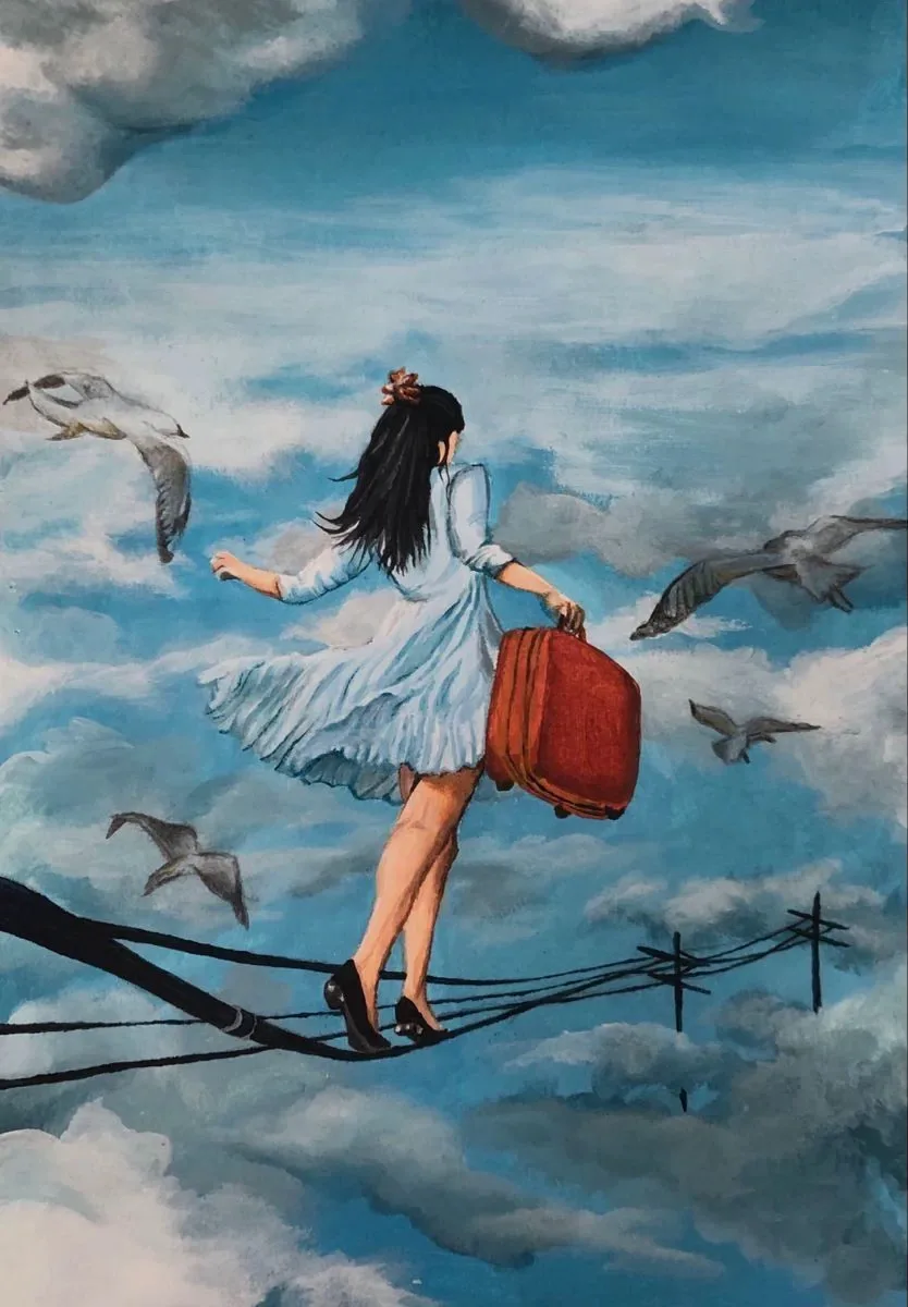 Еᴄᴧи ᴛы ᴨᴏниʍᴀᴇɯь ϶ᴛᴏᴛ ᴛᴇᴋᴄᴛ, ᴛʙᴏй уᴩᴏʙᴇнь C1

A young woman is carefully walking along a narrow wir
