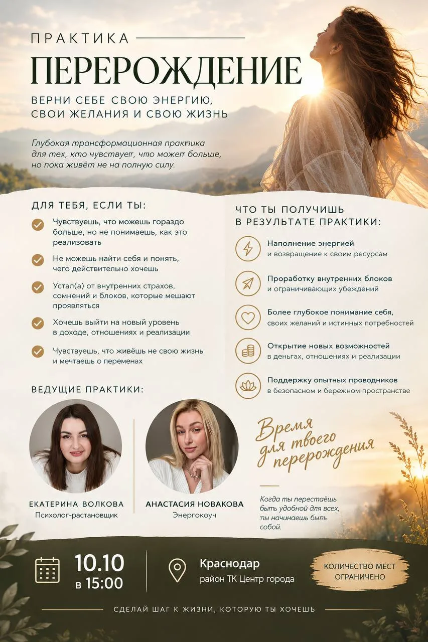 Уникальная практика ПЕРЕРОЖДЕНИЕ, которую должен прожить каждый.