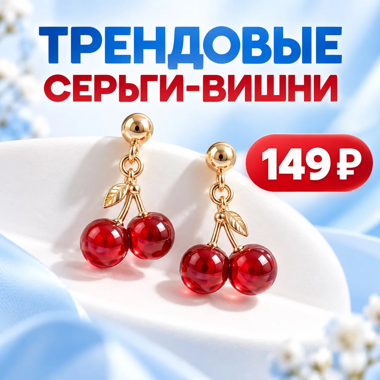 🍒 Серьги-вишни — яркий тренд за 149 ₽