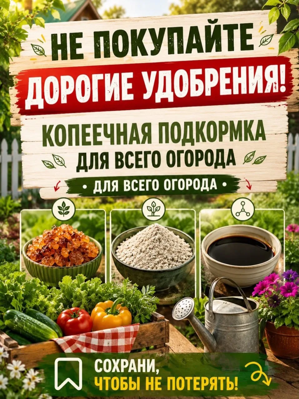 🌱 Не тратьте деньги на дорогие удобрения!