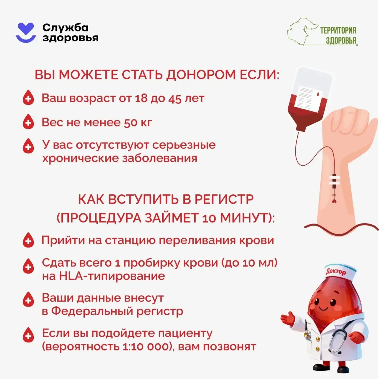 🩸С 13 по 19 апреля 2026 года в России проходит Неделя популяризации донорства крови и костного мозга