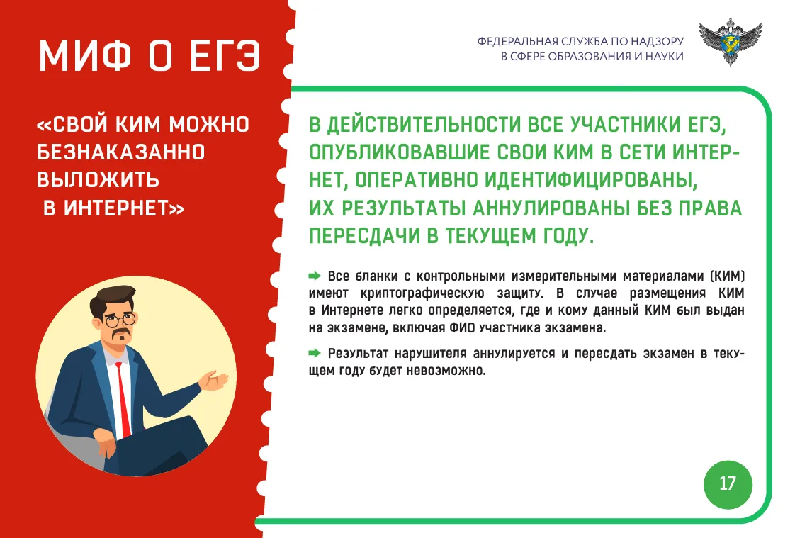Управление организации и проведения государственной итоговой аттестации Рособрнадзора сообщает, что 