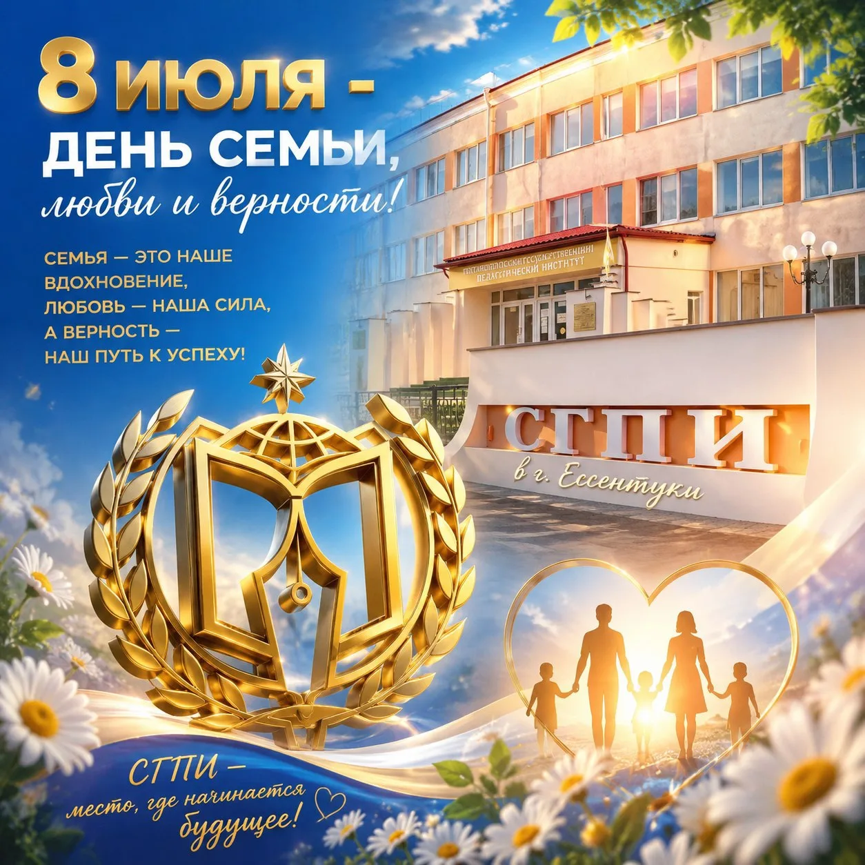 Поздравление с Днём семьи, любви и верности от директора Филиала СГПИ в г. Ессентуки Ма...