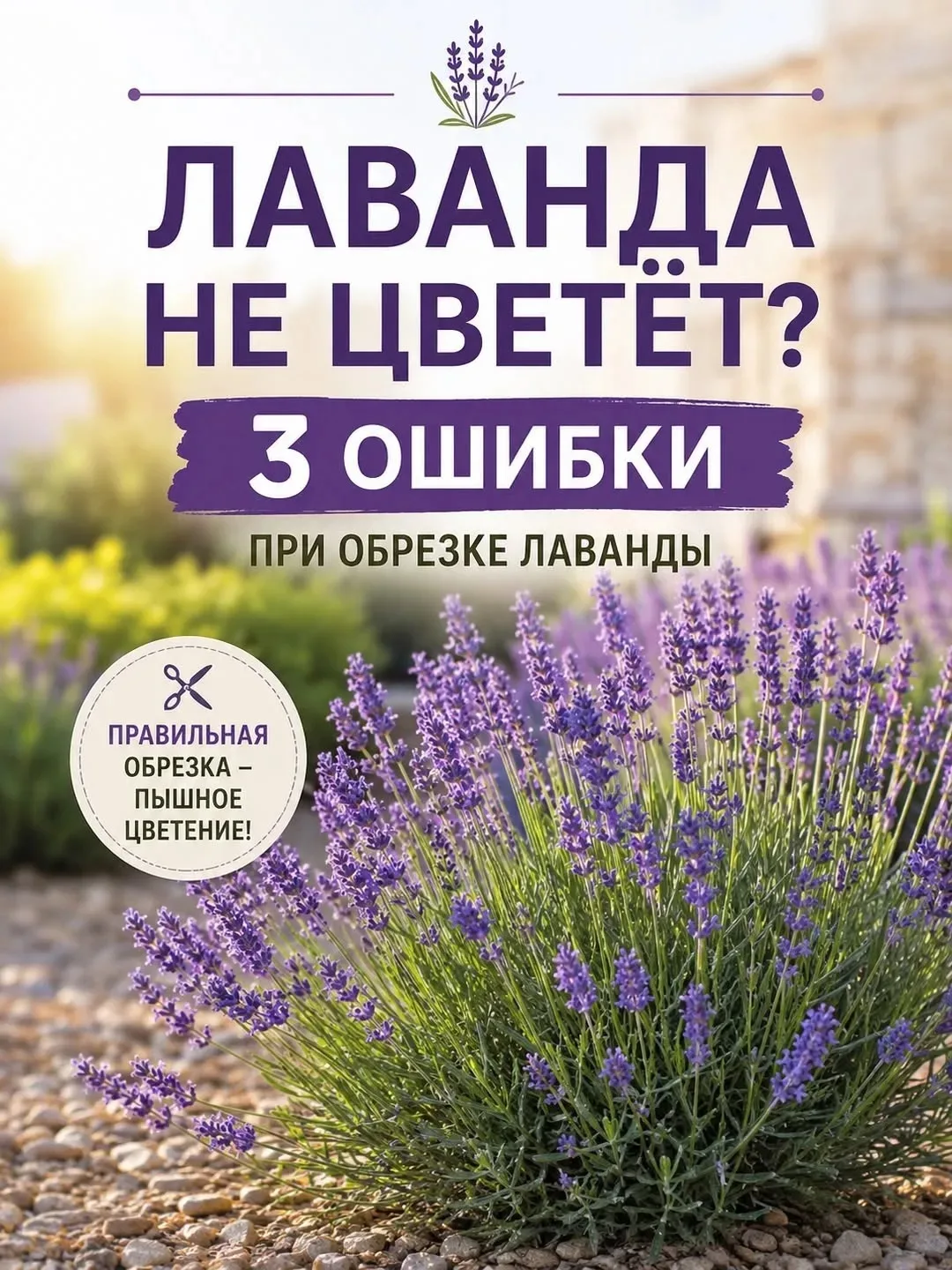 Лаванда будет радовать пышным цветением только при правильной обрезке 🌿💜