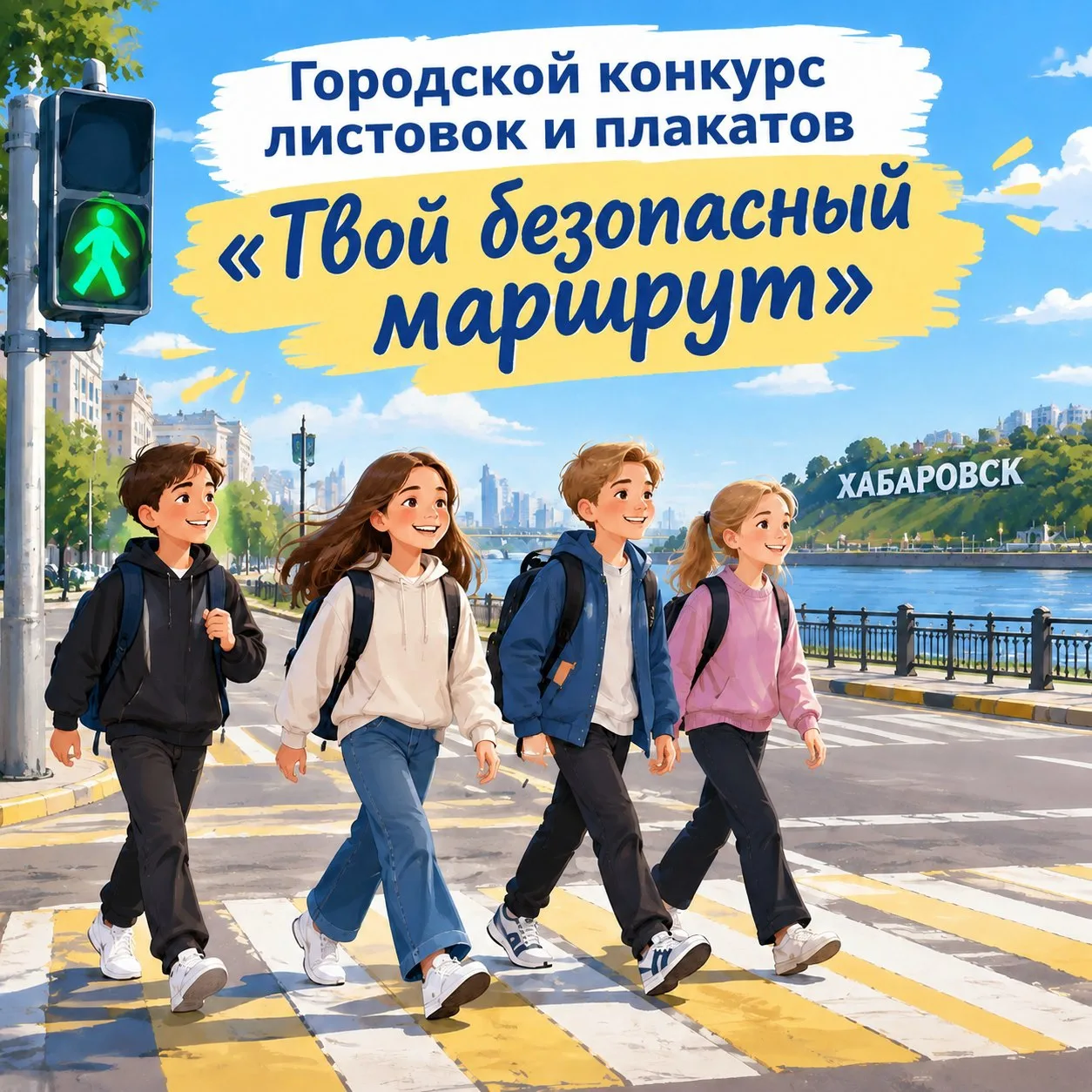 🖍 Юные художники Хабаровска, на старт! Конкурс «Твой безопасный маршрут» ждёт вас!