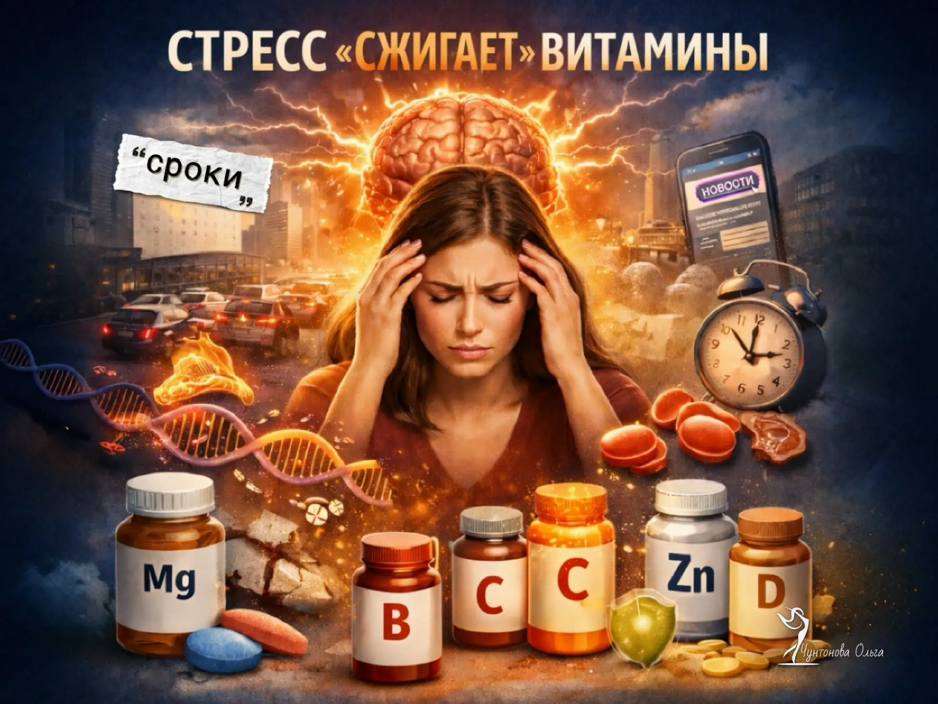 Стресс — это не только эмоции.   Это мощная биохимическая реакция организма, которая резко увеличива
