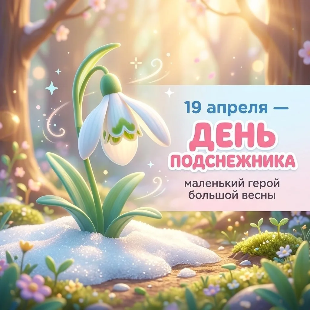 🌷 19 апреля — День подснежника!🌷 

Сегодня мы отмечаем удивительный праздник — День подснежника, с