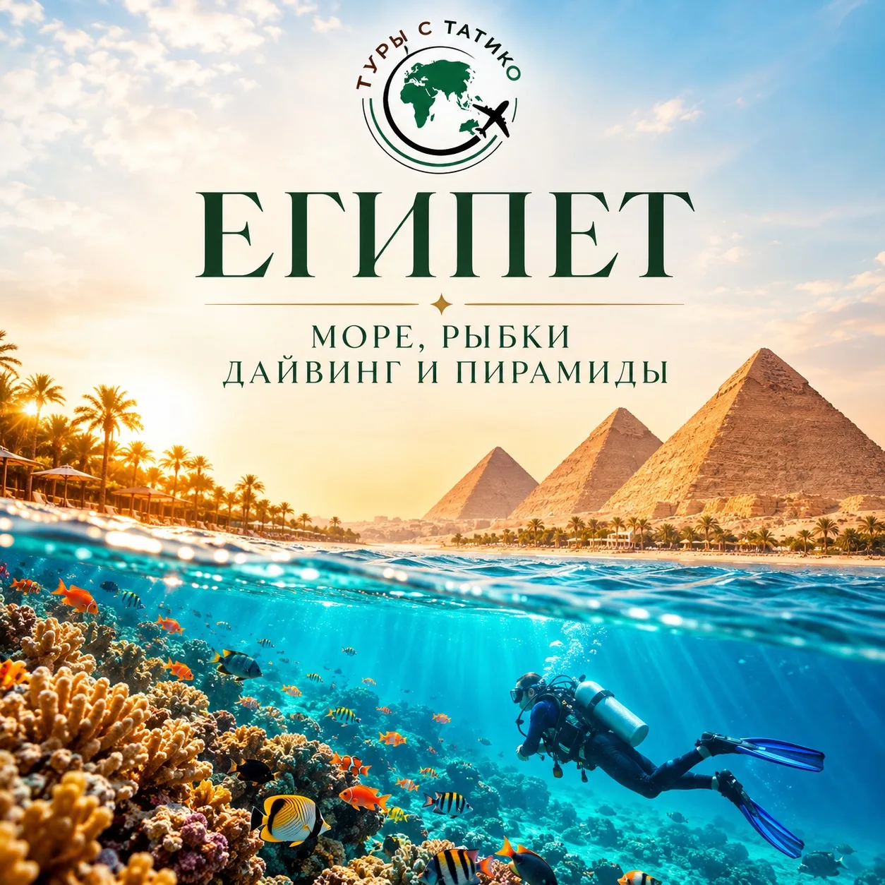 МОРЕ,РЫБКИ,ДАЙВИНГ И ПИРАМИДЫ✈️