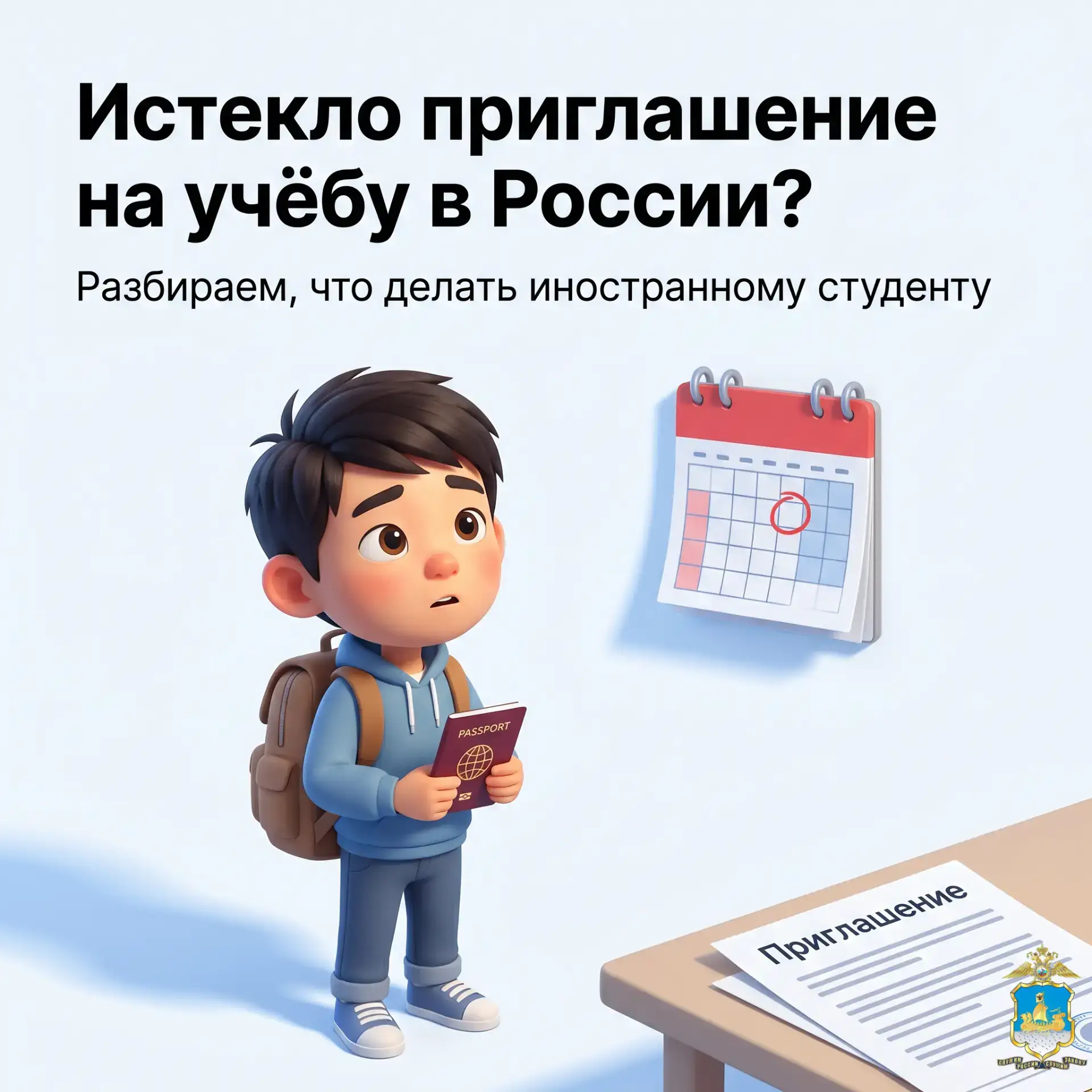 🎓 Истекло приглашение на учёбу в России? Разъясняем порядок действий  Если срок приглашения на въезд