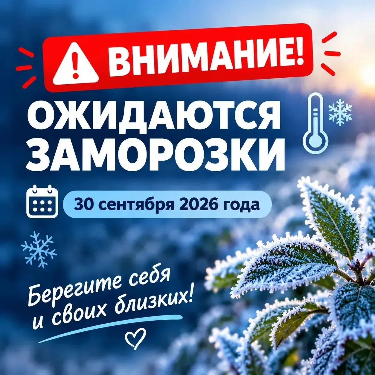 Внимание! Ожидаются заморозки